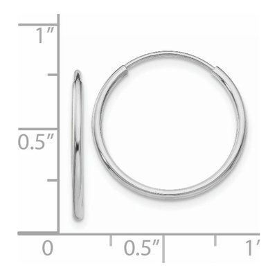 14K White Gold 20mm Endless Tube Hoop Earrings – view 5