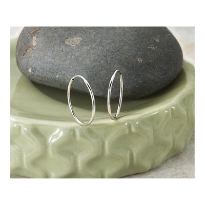 14K White Gold 20mm Endless Tube Hoop Earrings – view 6