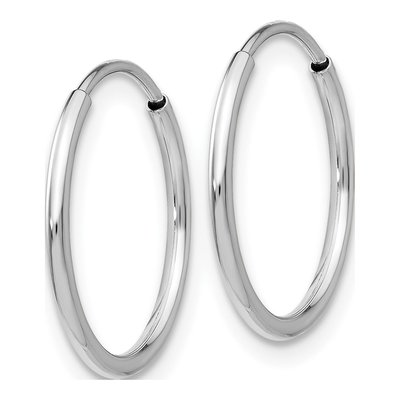 14K White Gold 16mm Endless Tube Hoop Earrings – view 3