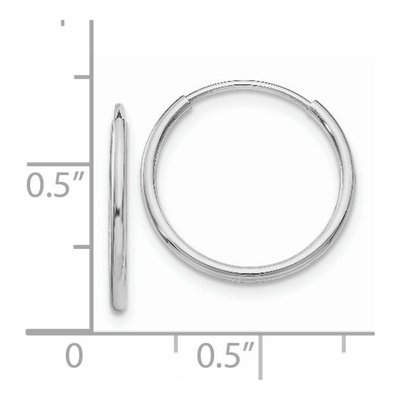 14K White Gold 16mm Endless Tube Hoop Earrings – view 5