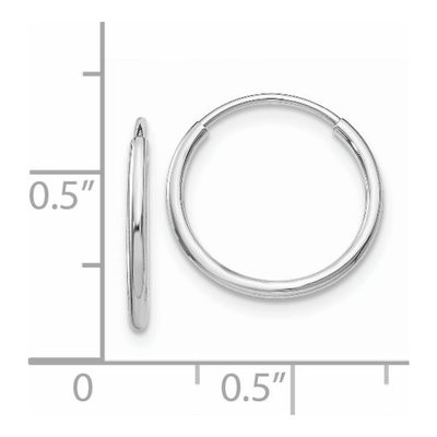 14K White Gold 14mm Endless Tube Hoop Earrings – view 5
