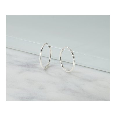 14K White Gold 14mm Endless Tube Hoop Earrings – view 6