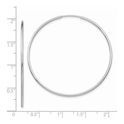 14K White Gold 45mm Endless Tube Hoop Earrings – view 5