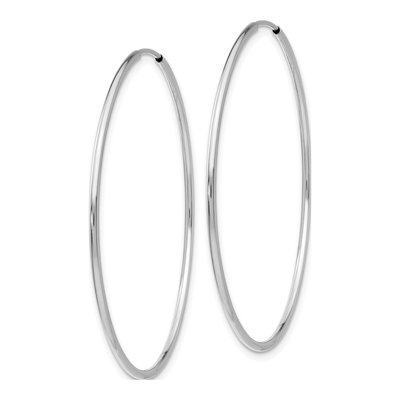 14K White Gold 40mm Endless Tube Hoop Earrings – view 3