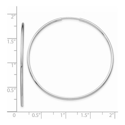 14K White Gold 40mm Endless Tube Hoop Earrings – view 5