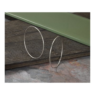 14K White Gold 40mm Endless Tube Hoop Earrings – view 6