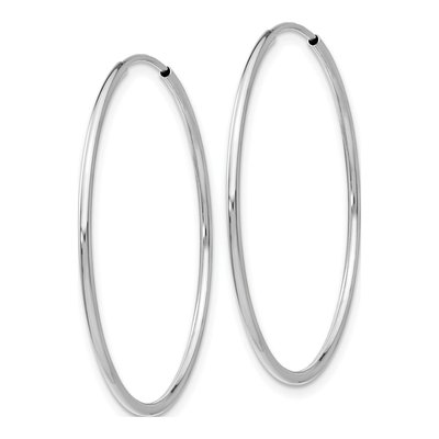 14K White Gold 35mm Endless Tube Hoop Earrings – view 3