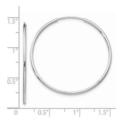 14K White Gold 35mm Endless Tube Hoop Earrings – view 5