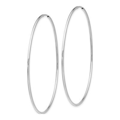 14K White Gold 60mm Endless Tube Hoop Earrings – view 3