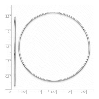 14K White Gold 60mm Endless Tube Hoop Earrings – view 5