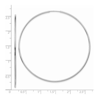 14K White Gold 65mm Endless Tube Hoop Earrings – view 5