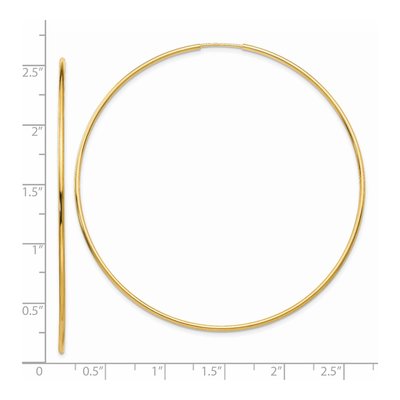 14K Yellow Gold 60mm Endless Tube Hoop Earrings – view 4