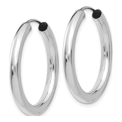 14K White Gold 25mm Endless Tube Hoop Earrings – view 3