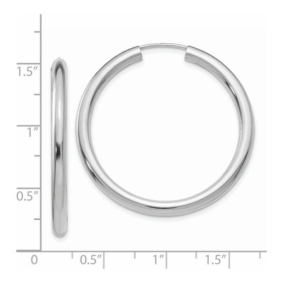 14K White Gold 25mm Endless Tube Hoop Earrings – view 5