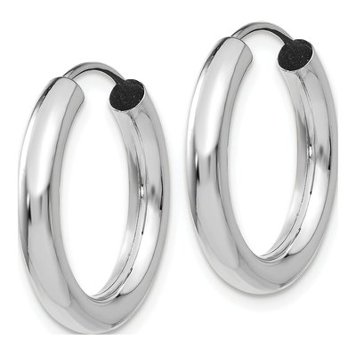 14K White Gold 20mm Endless Tube Hoop Earrings – view 3