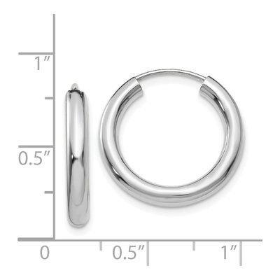14K White Gold 20mm Endless Tube Hoop Earrings – view 5