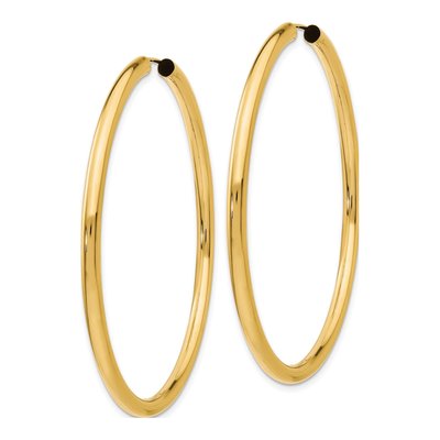 14K Yellow Gold 55mm Endless Tube Hoop Earrings – view 3