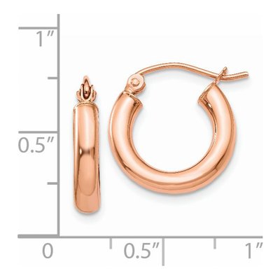 14K Rose Gold 16mm Tube Hoop Earrings – view 5