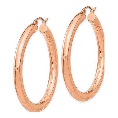 14K Rose Gold 40mm Tube Hoop Earrings – view 2