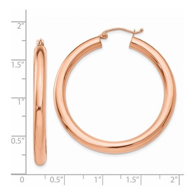 14K Rose Gold 40mm Tube Hoop Earrings – view 4