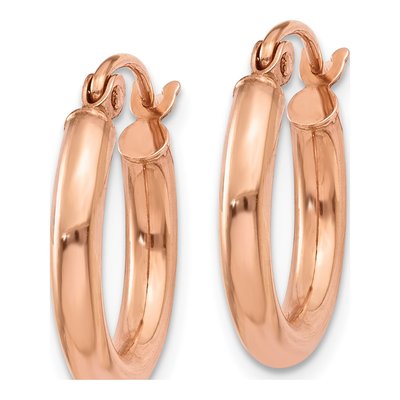 14K Rose Gold 17mm Tube Hoop Earrings – view 3
