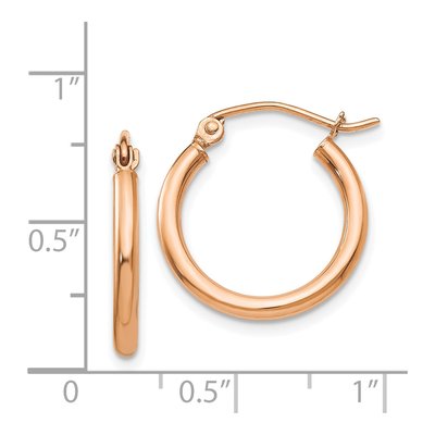 14K Rose Gold 17mm Tube Hoop Earrings – view 4