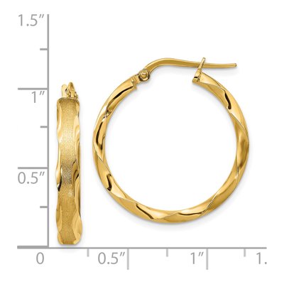 14K Yellow Gold Scalloped Hoop Earrings – view 5