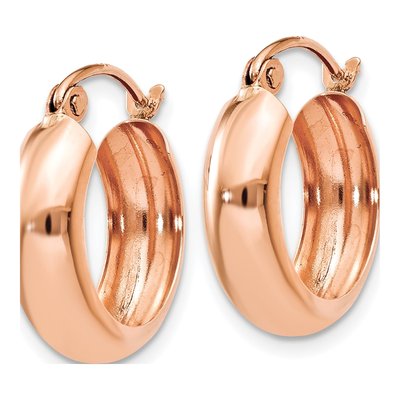 14K Rose Gold 15mm Round Hoop Earrings – view 3