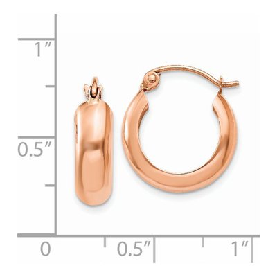 14K Rose Gold 15mm Round Hoop Earrings – view 5