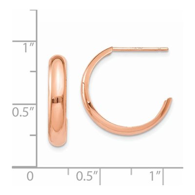 14K Rose Gold 16mm J- Hoop Earrings – view 5