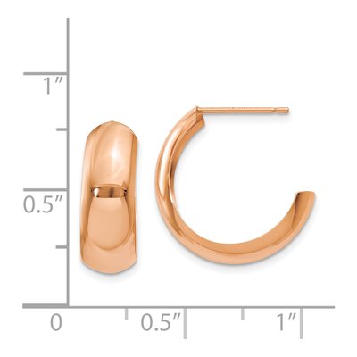 14K Rose Gold 19mm J- Hoop Earrings – view 5