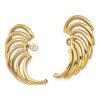 14K Yellow Gold Swirl Earring Jackets – view 4
