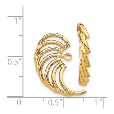 14K Yellow Gold Swirl Earring Jackets – view 5