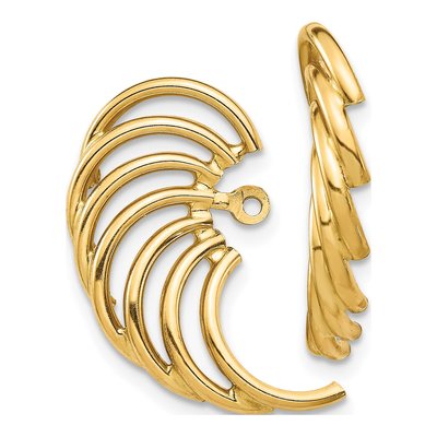 14K Yellow Gold Swirl Earring Jackets