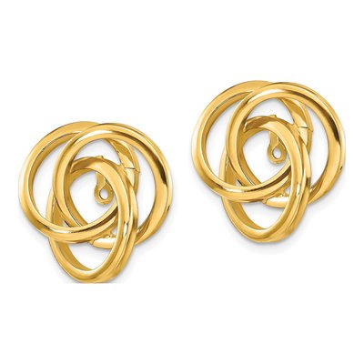 14K Yellow Gold Love Knot Earring Jackets – view 4