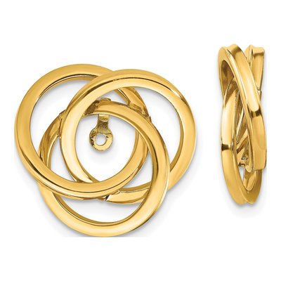 14K Yellow Gold Love Knot Earring Jackets