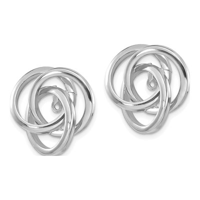 14K White Gold Love Knot Earring Jackets – view 2