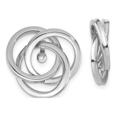 14K White Gold Love Knot Earring Jackets