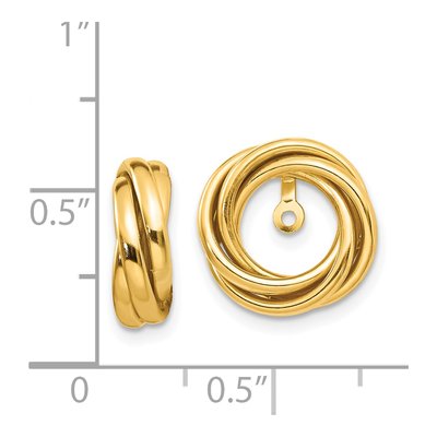 14K Yellow Gold Love Knot Earring Jackets – view 3