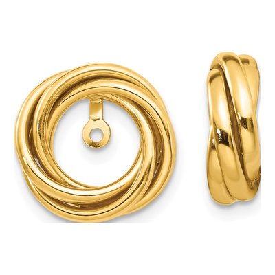 14K Yellow Gold Love Knot Earring Jackets