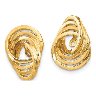 14K Yellow Gold Love Knot Earring Jackets – view 3