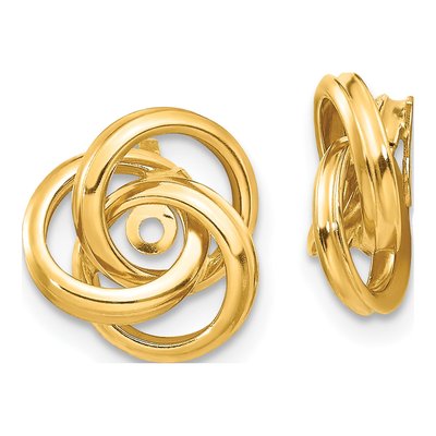 14K Yellow Gold Love Knot Earring Jackets