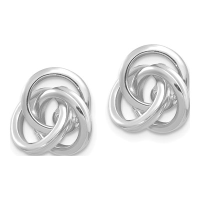 14K White Gold Love Knot Earring Jackets – view 2