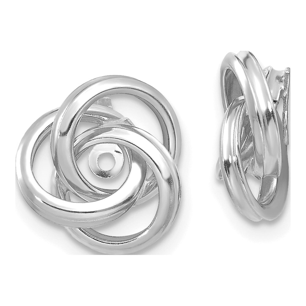 14K White Gold Love Knot Earring Jackets