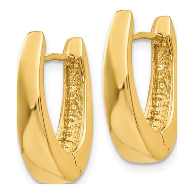 14K Yellow Gold Huggie Hoop Earrings – view 3