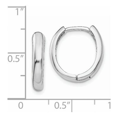14K White Gold 10mm Huggie Hoop Earrings – view 5
