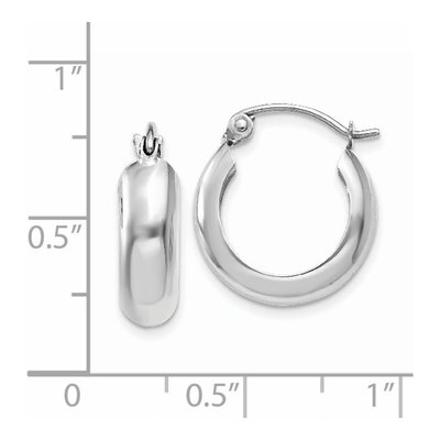 14K White Gold 15mm Round Hoop Earrings – view 5