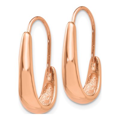 14K Rose Gold Tapered J- Wire Dangle Earrings – view 3
