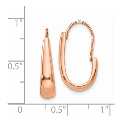 14K Rose Gold Tapered J- Wire Dangle Earrings – view 5