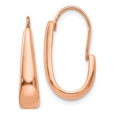 14K Rose Gold Tapered J- Wire Dangle Earrings